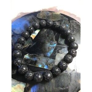 Lava Stone Beaded Stretch Bracelet